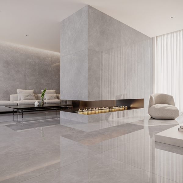 Porcelanato Marmorizado Acetinado Borda Reta Interno 120x120cm Gris Armani Biancogres - Image 2