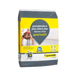 Argamassa 20kg Porcelanato E Piso Sobre Piso Interno Cinza Acabamento Perfeito Para Sua Obra Quatzolit