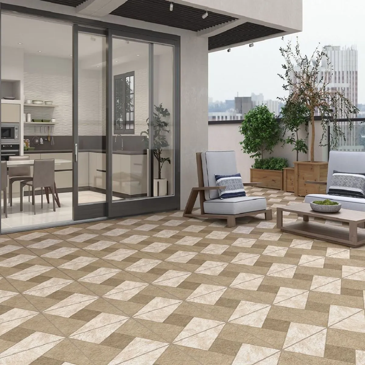 Piso Esmaltado 58x58 Hd7737 Cx2.32m2 Equilíbrio Entre Textura E Beleza Lorenzza - Image 2