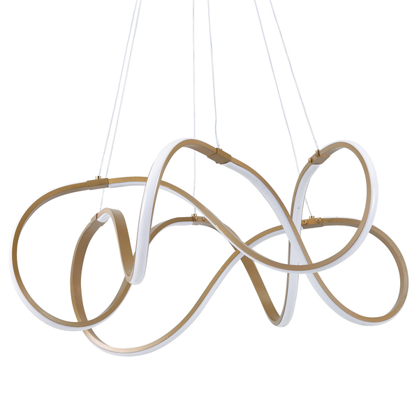 Pendente LED Space Countour Plus Dourado 50W Luz Amarela 60x100cm LLUM Bronzearte - Image 4